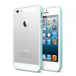Бампер и комплект защитных пленок для iPhone 5 / 5S SGP Neo Hybrid EX Slim Snow, цвет mint (SGP10030)
