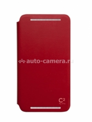 Кожаный чехол для HTC One Uniq C2, цвет Cool in Red (HTC1GAR-C2RED)