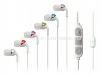 Спортивные наушники для iPod, iPhone, iPad Scosche Increased Dynamic Range с микрофоном и пультом управления, цвет white (IDR355M)